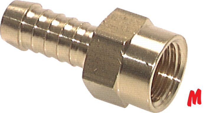 Exemplary representation: Screw-on grommet with metric thread (fixed), brass