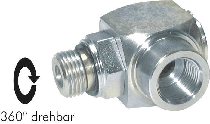 Exemplary representation: High-pressure angled swivel joint, galvanised steel