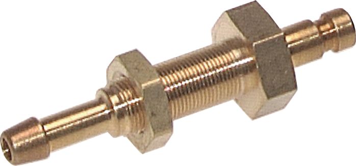 Exemplary representation: Coupling plug with grommet & bulkhead thread, brass